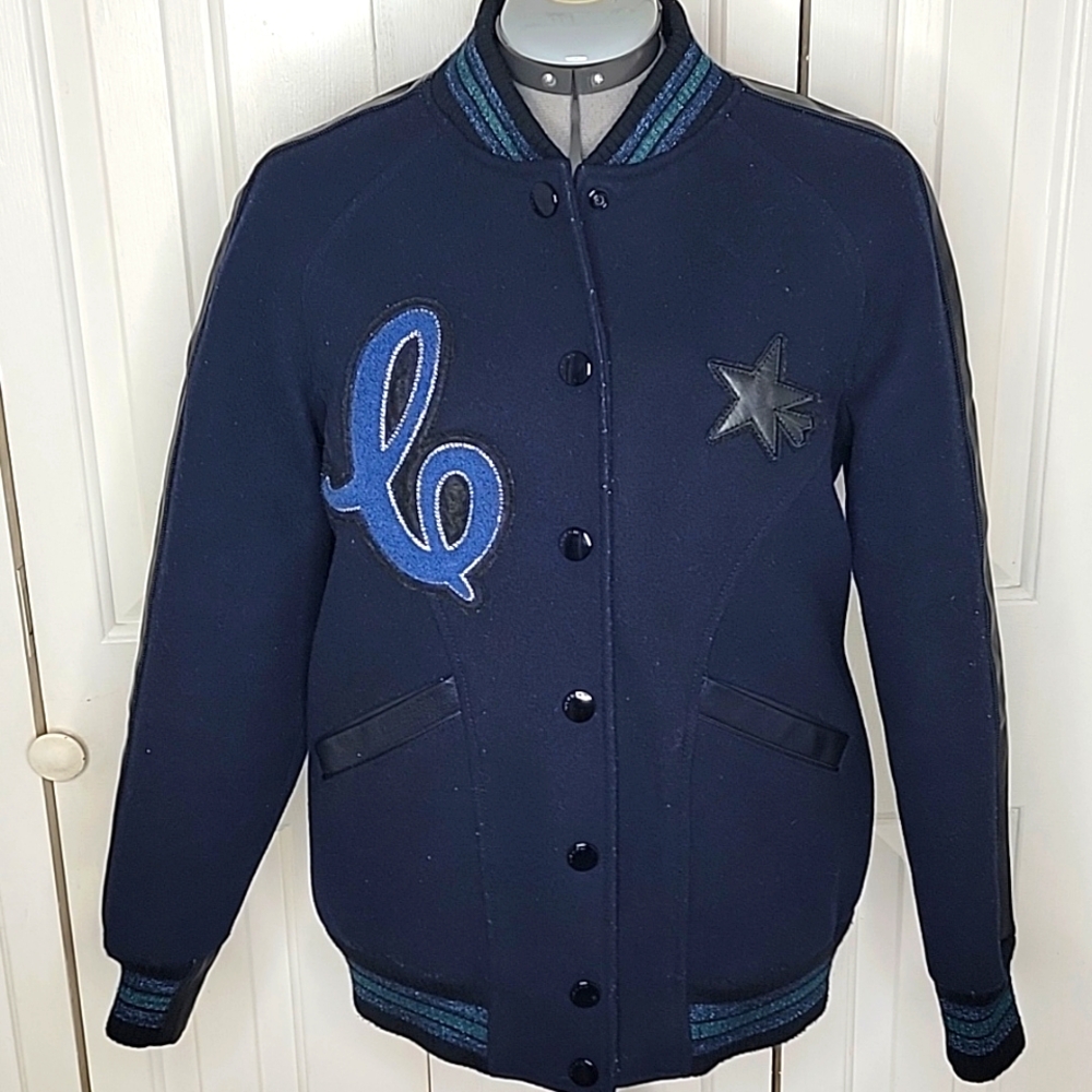 Coach Letterman Varsity Jacket Size Small Blue and Black